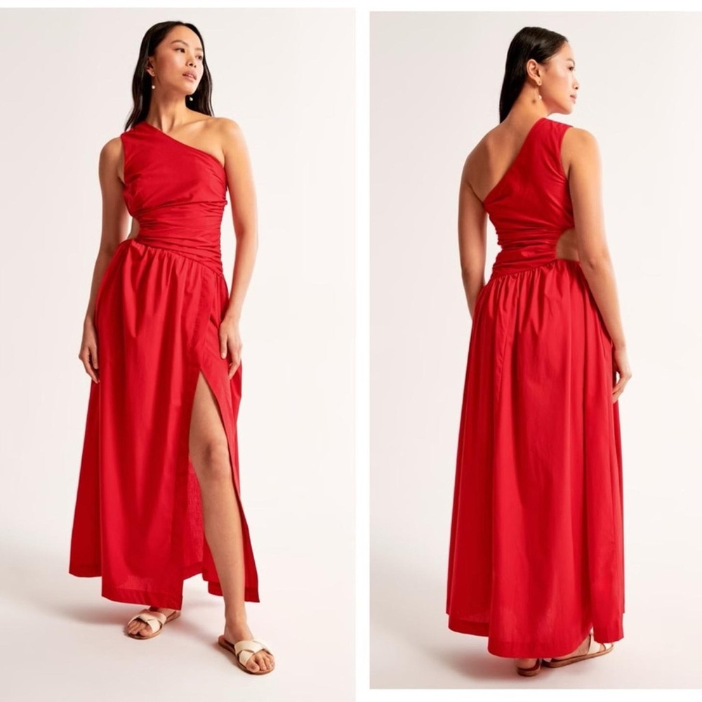 Abercrombie & fitch Elegant Red One-Shoulder Dress maxi size small